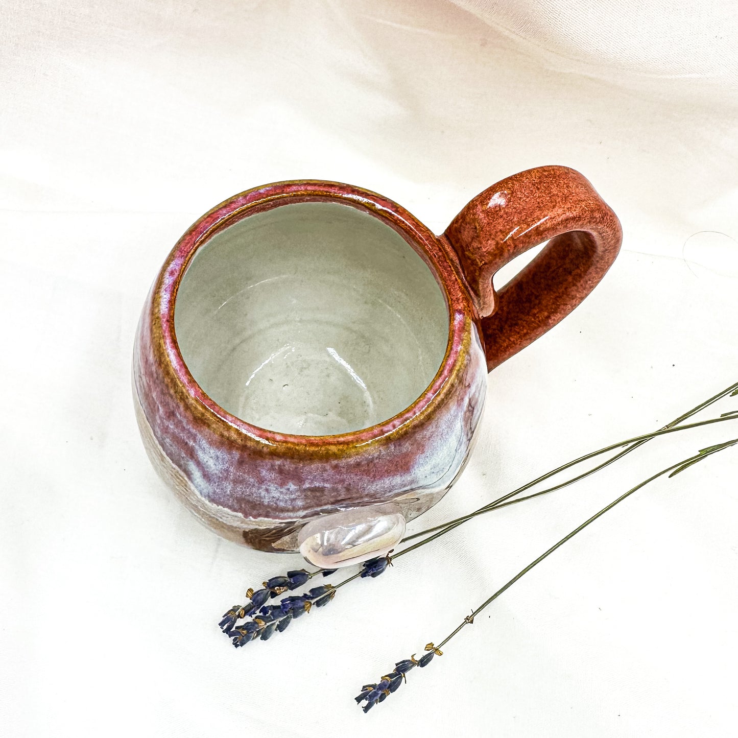 Magic mug with natural Angel Aura quartz crystal