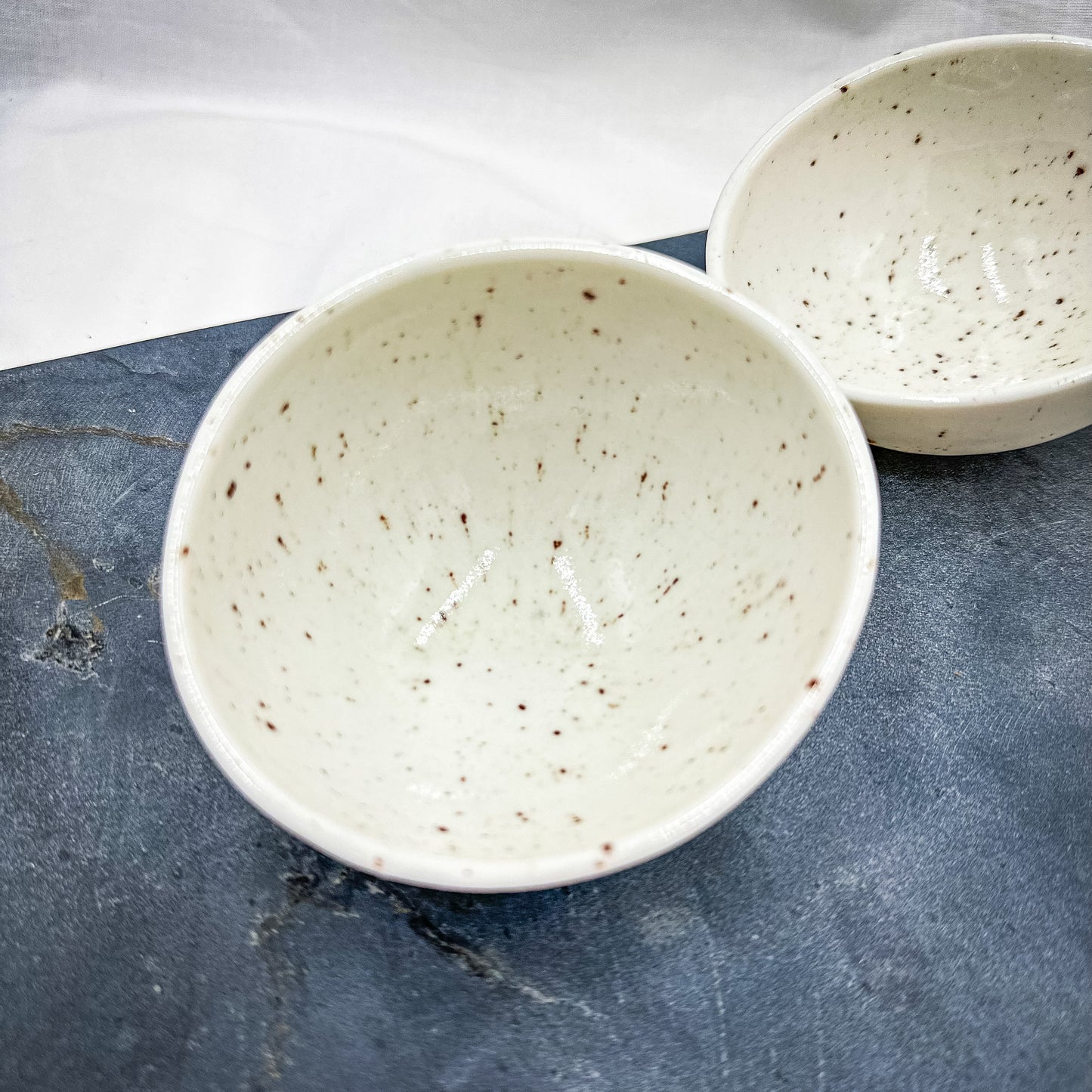 Porcelain egg sauce bowls set of two