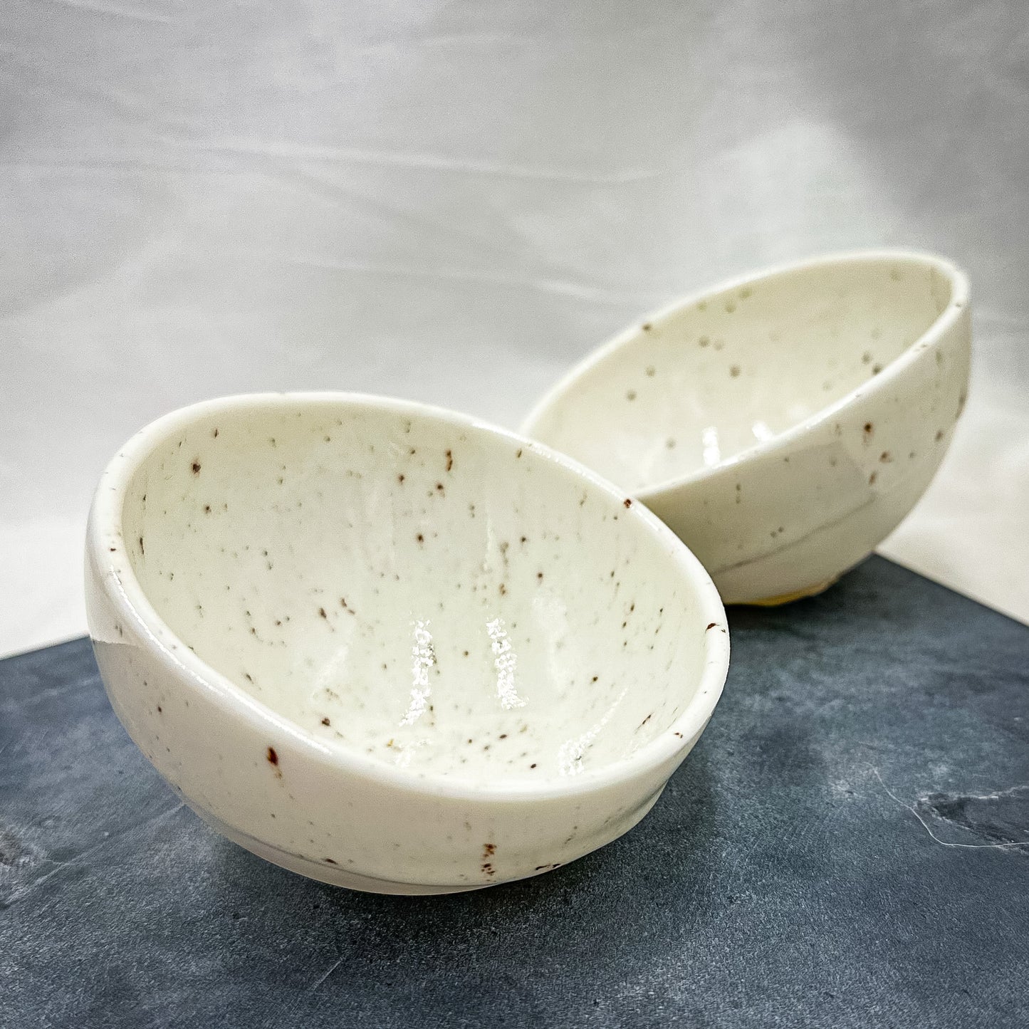 Porcelain egg sauce bowls set of two