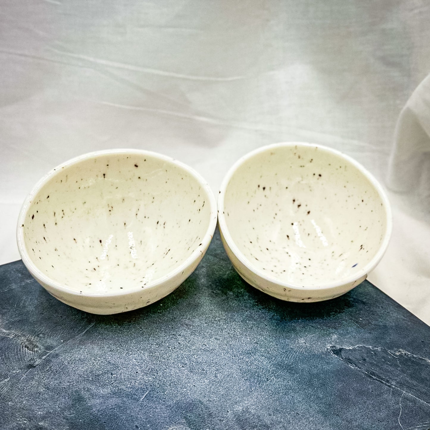 Porcelain egg sauce bowls set of two