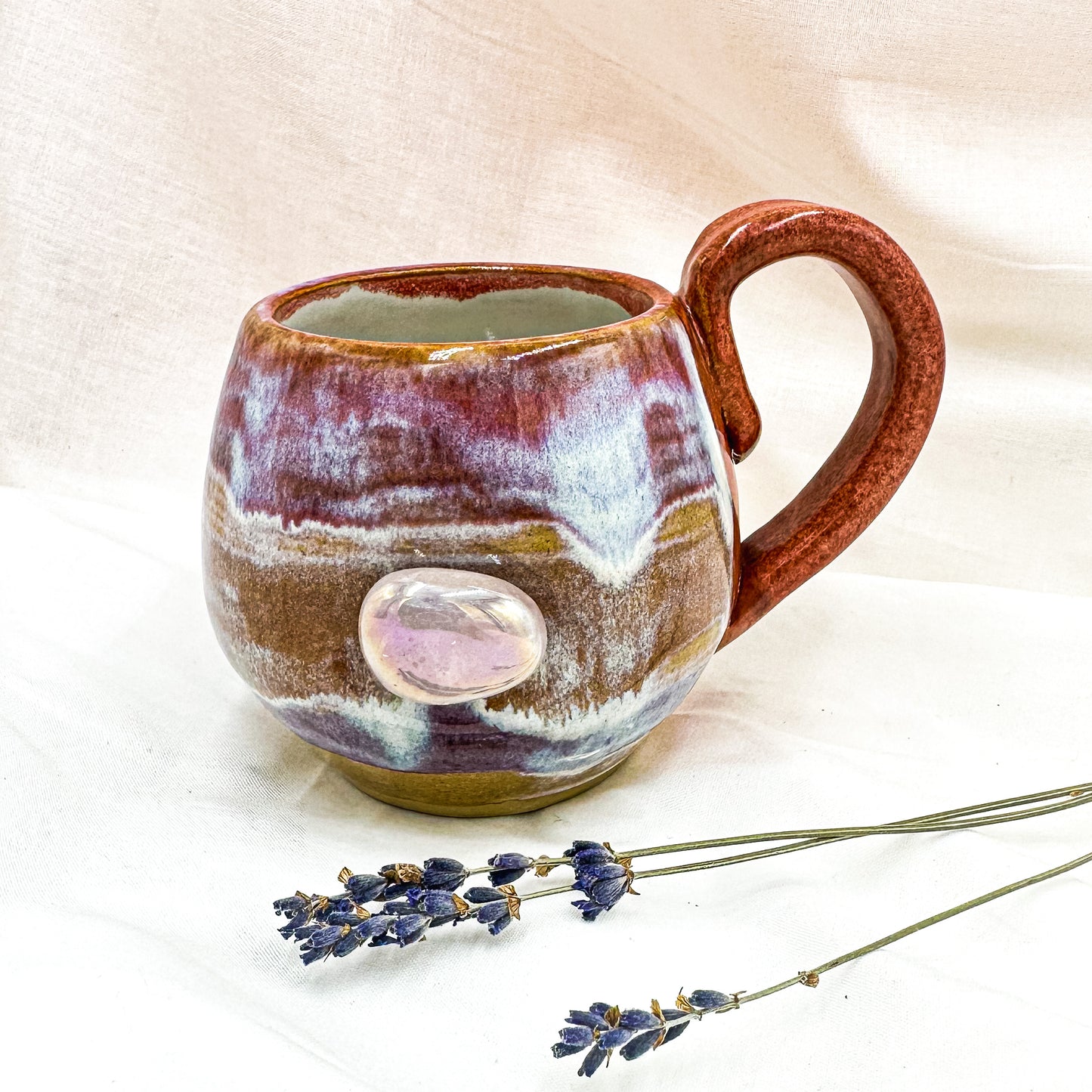 Magic mug with natural Angel Aura quartz crystal