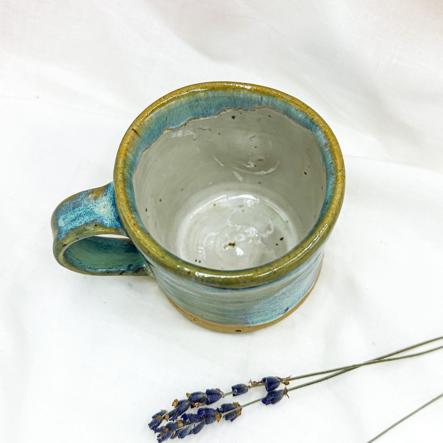 Magic mug with natural amethyst crystal