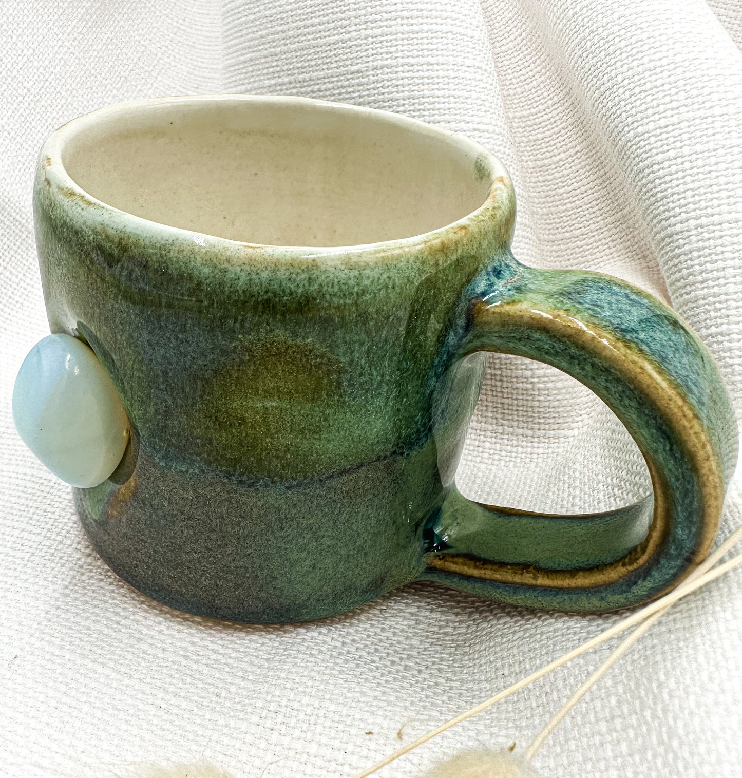 Opalite mug, turquoise colour