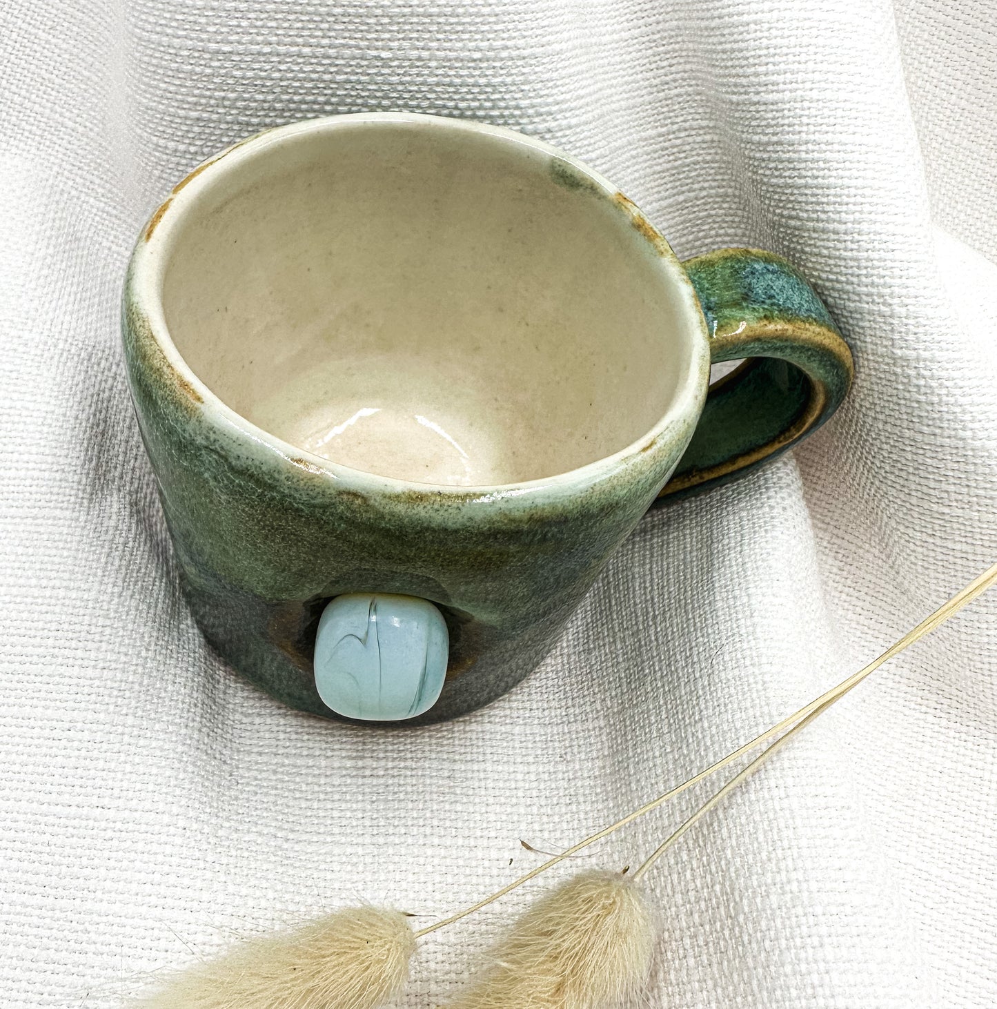 Opalite mug, turquoise colour