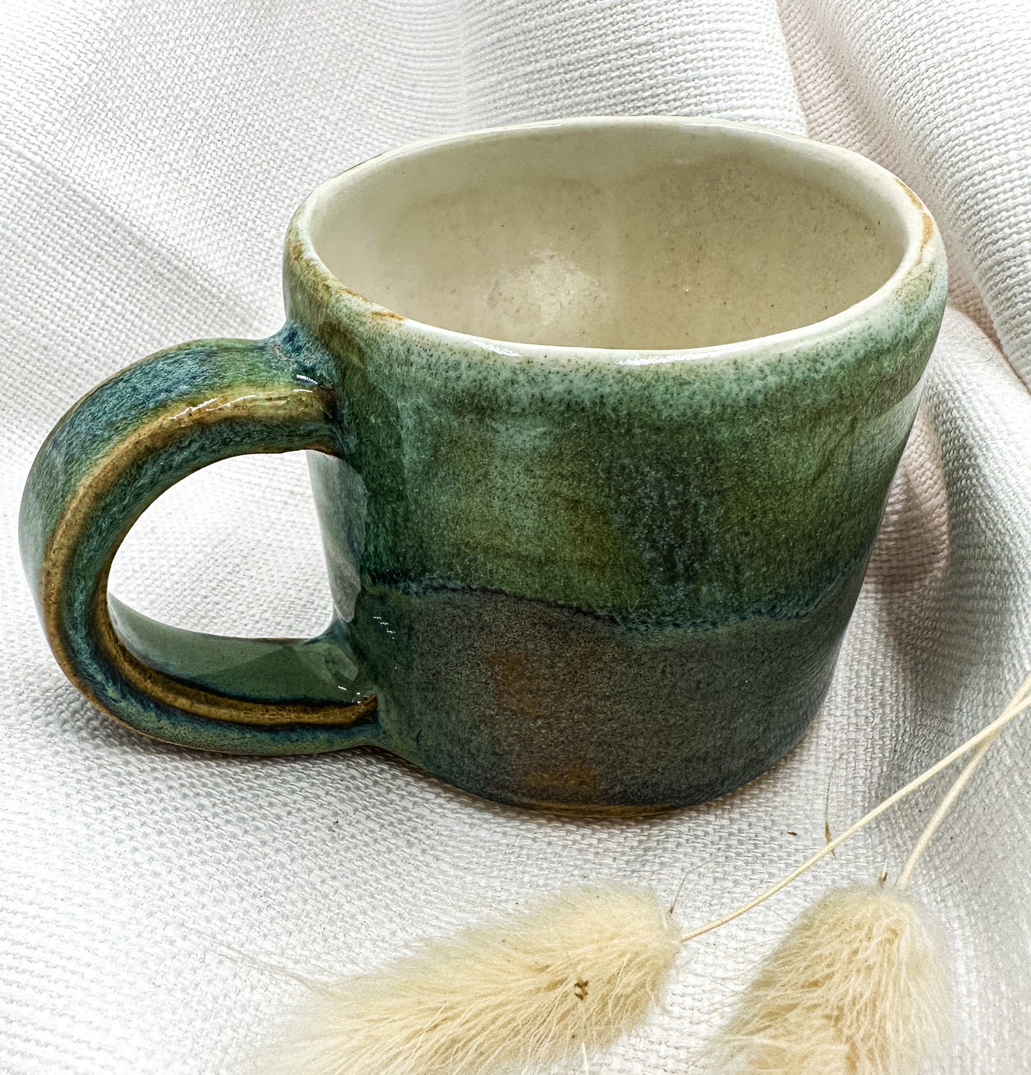 Opalite mug, turquoise colour